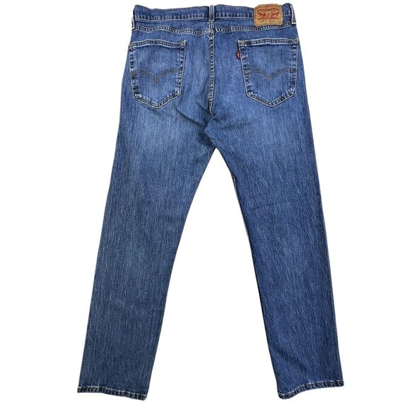 Levi's 505 Jeans Mens 36x32 Medium Wash Blue Denim Straight Leg Zip Fly Classic - Picture 6 of 12